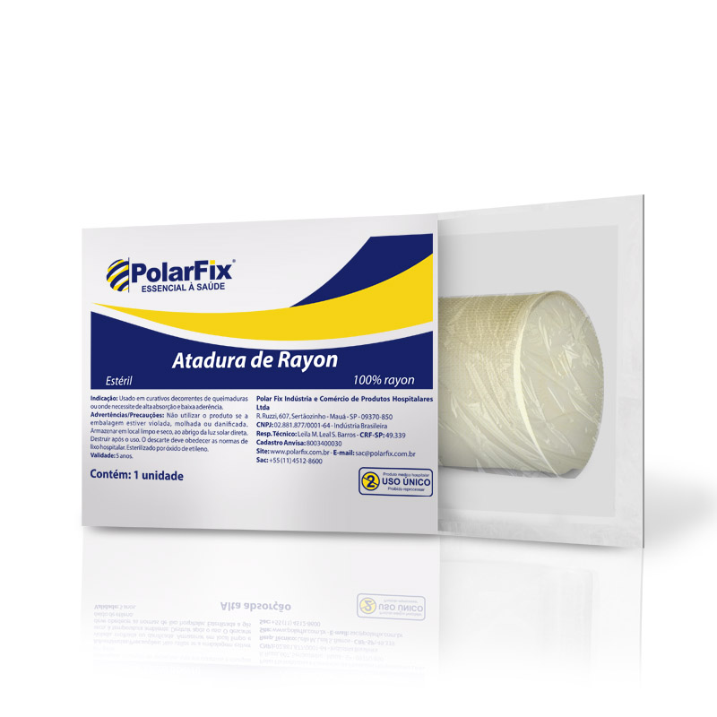 Atadura De Rayon Estéril 7,5cm X 5m Polarfix – 10 Unidades