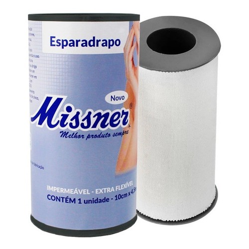 Esparadrapo Impermeável Branco 10cm x 4,5m- Missner Kit C/4 Unidades