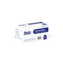 Álcool Swab 70° c/100 Unidades – kit c/4 Caixa  Medix