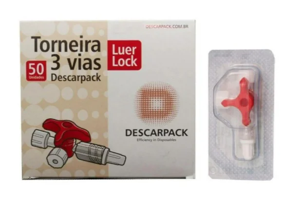 Torneira 3 Vias Luer Lock c/50 – Descarpack