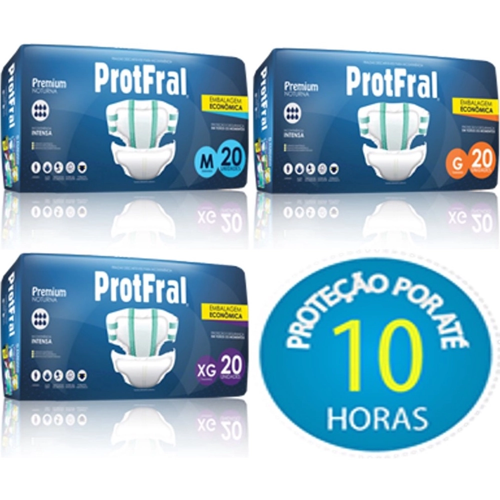 Fralda Noturna T/G C/20 Unidades -Kit c/4 Pacotes  – PROTFRAL