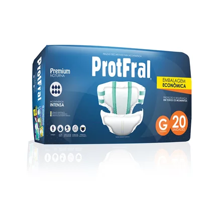 Fralda Noturna T/G C/20 Unidades -Kit c/4 Pacotes  – PROTFRAL