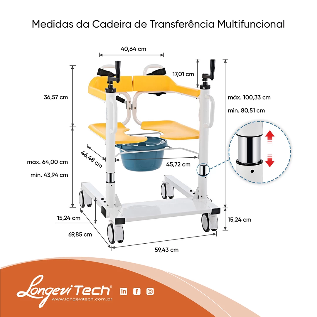 Cadeira de Transferência Multifuncional- LONGEVITECH